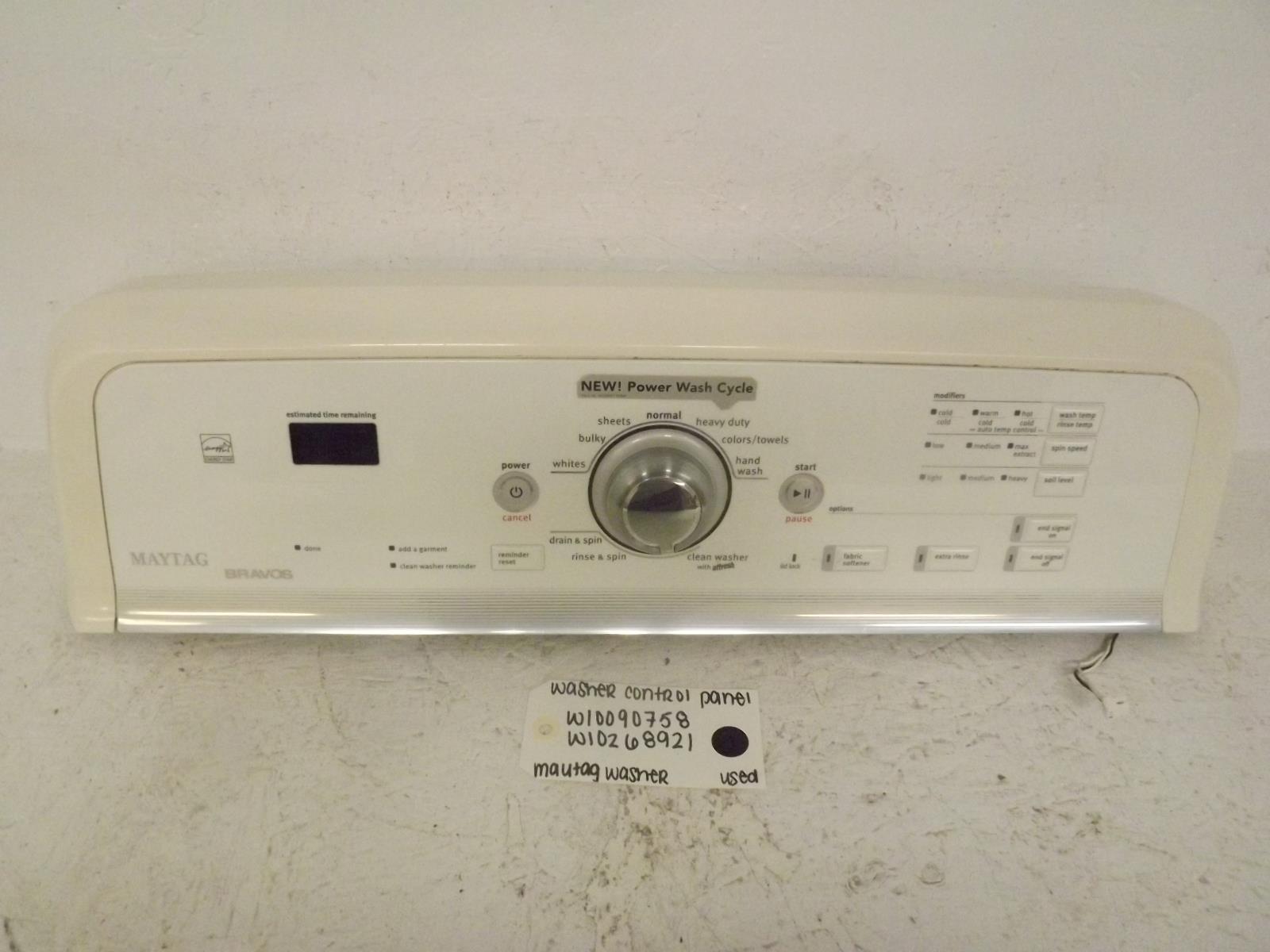 Maytag Washer W10090758 W10268921 Control Panel Used Maytag Washer W10090758 W10268921 Control Panel Used